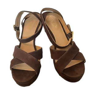 NWOT RALPH LAUREN SUEDE 100% LEATHER SANDALS SIZE 8.5